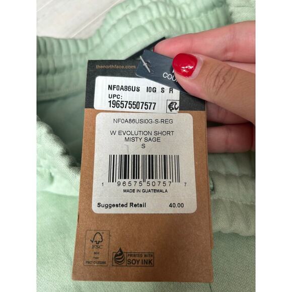 The North Face Women's Misty Sage Evolution Fleece Shorts Size S - Picture 5 of 5